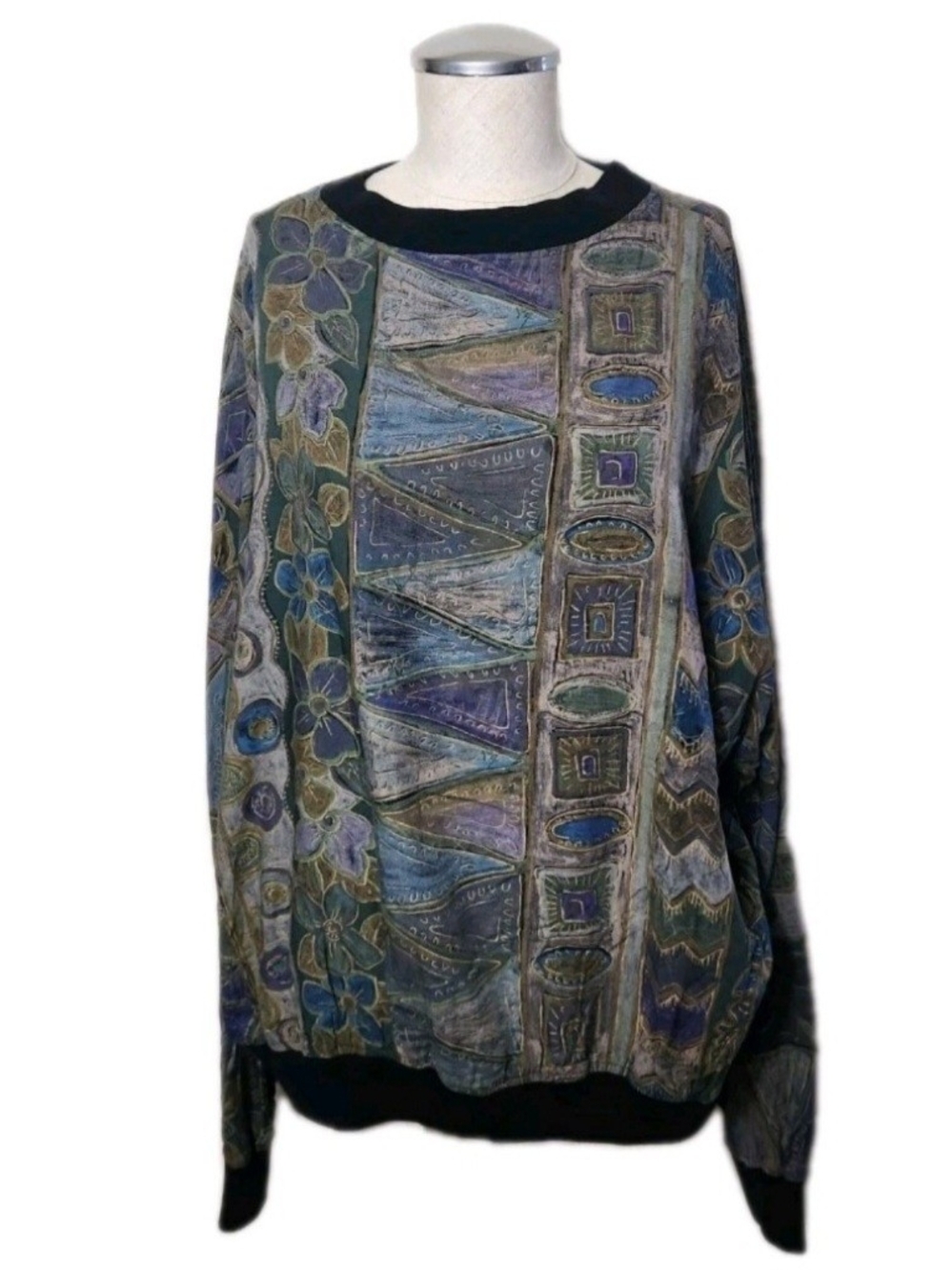 Vintage Crewneck Pullover Sweater 90s Streetwear All Over Pattern Indonesia